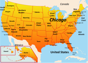 map of chicago usa