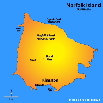 map of norfolk island australia