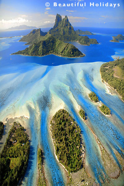 aerial photography of a south pacific island